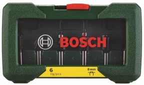 Набір твердосплавних фрез Bosch Promoline з хвостовиком Ø 8 мм, 6 шт. Набір твердосплавних фрез Bosch Promoline з хвостовиком Ø 8 мм, 6 шт.
