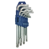 Набор ключей СТАНДАРТ TORX Г-обр. с отверстием 9 ед. TKS0901