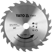 Диск пильный победитовый по дереву YATO YT-60731 255/30 мм 24 зубцов Диск пильный победитовый по дереву YATO YT-60731 255/30 мм 24 зубцов