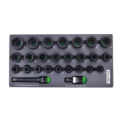 Набор головок ударных TOPTUL 1/2" 8-32 мм 26 ед. (в ложементе, тип A) GEA0261