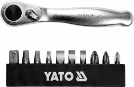 Набор отверточных насадок с трещаткой YATO YT-14390 1/4", PH, SL, SQ 25 мм 11 шт Набор отверточных насадок с трещаткой YATO YT-14390 1/4", PH, SL, SQ 25 мм 11 шт