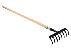 Граблі садові металеві з дерев'яною ручкою FLO 35741 8 зубів