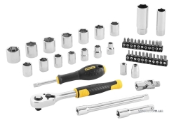 Набір головок торцевих і насадок викруткових STANLEY STMT82829-1 3/8", з інструментами, в футлярі, 45 шт.