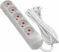 Удлинитель сетевой VIROK 09V133 3 м, с 5 гнездами без заземления