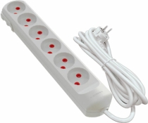 Удлинитель сетевой VIROK 09V143 3 м, с 6 гнездами без заземления
