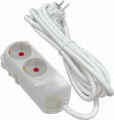 Удлинитель сетевой VIROK 09V203 3 м, с 2 гнездами с заземлением