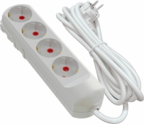 Удлинитель сетевой VIROK 09V225 5 м, с 4 гнездами с заземлением