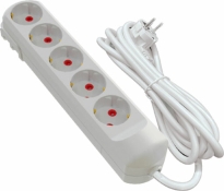 Удлинитель сетевой VIROK 09V232 2 м, с 5 гнездами с заземлением