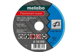 Відрізний диск Metabo Flexiamant Super A 60-T, 125 x 1 x 22.23 мм 616189000 Відрізний диск Metabo Flexiamant Super A 60-T, 125 x 1 x 22.23 мм 616189000