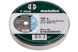 Набір відрізних дисків Metabo SP 115 x 1 x 22.23 мм INOX, 10 штук 616358000 Набір відрізних дисків Metabo SP 115 x 1 x 22.23 мм INOX, 10 штук 616358000