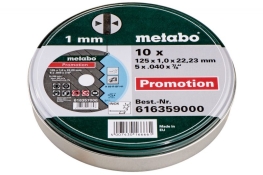 Набір відрізних дисків Metabo SP 125 x 1 x 22.23 мм INOX, 10 штук 616359000 Набір відрізних дисків Metabo SP 125 x 1 x 22.23 мм INOX, 10 штук 616359000