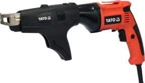 Шурупокрут для шурупів до г/к плит мережевий YATO YT-82071 550 Вт, з обоймою для шуруп: Ø= 3,5мм, l= 22-55 мм Шурупокрут для шурупів до г/к плит мережевий YATO YT-82071 550 Вт, з обоймою для шуруп: Ø= 3,5мм, l= 22-55 мм