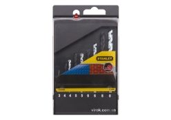 Набір свердл по металу Stanley STA56000-QZ HSS-R Ø= 3- 8 мм, 5 шт. I цегла Ø= 4- 8 мм, 4 шт.  компл. 9 шт.