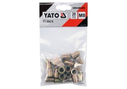 Нітогайка сталева YATO YT-36474 М8, l= 18 мм, 20 шт. Нітогайка сталева YATO YT-36474 М8, l= 18 мм, 20 шт.