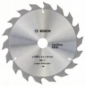 Диск пильний Bosch Optiline Wood ECO 160 x 20/16, Z18