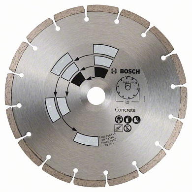 Алмазный отрезной круг по бетону Bosch Eco for Concrete 230x22.23x2.4x7 мм Фото 1
