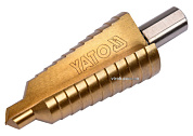 Свердло конічне ступінчасте титанове по металу YATO YT-44746 Ø= 10-30 мм, HSS 4241, L= 87/60 мм