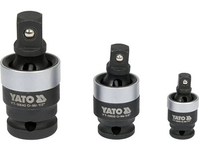 Подовжувачі карданні ударні YATO YT-10642 квадрати 1/2", 3/8", 1/4" 3 шт Фото 1