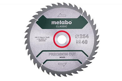 Пильный диск Metabo Precision Cut Classic HW/CT 254х2.4/1.6x30, Z40 WZ 20°/B 628326000 Фото 1