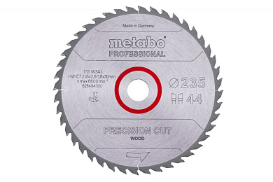 Пильный диск Metabo Precision cut HW/CT 235х2.6/1.8x30, Z44 WZ 15° 628494000 Фото 1