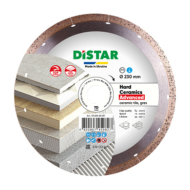 Диск алмазний Distar 230 x 1,6/1,2 x 10 x 25,4 Hard ceramics Advanced Фото 1