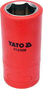 Головка торцева шестигранна діелектрична YATO YT-21036 1/2" М16 x 55/38 мм VDE до 1000 В