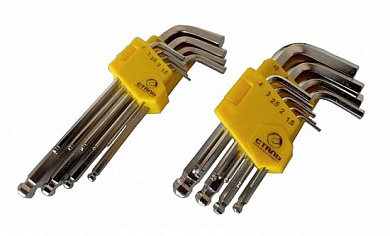 Набір Г - подібних ключів HEX Сталь 48103 (1.5, 2, 2.5, 3, 4, 5, 6, 8, 10 мм) 9 шт Фото 1