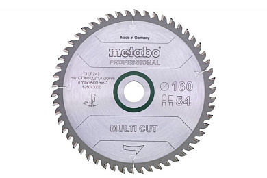 Пильный диск Metabo Multi cut HW/CT 165х2.2/1.4x20, Z54 FZ/TZ 5° 628293000 Фото 1