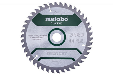 Пиляльний диск Metabo Multi cut Classic HW/CT 160х2.2/1.4x20, Z42 FZ/TZ 5° /B 628658000 Фото 1