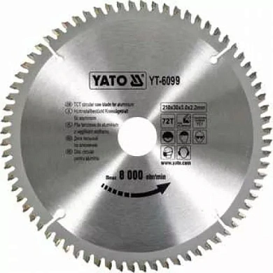 Диск пильный YATO по алюминию 350х30х3.2x2.5 мм, 100 зубцов (YT-6099) Фото 1