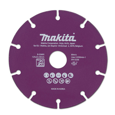 Алмазний відрізний диск 125 мм по металу Makita SPECIALIZED (B-53693) Фото 1
