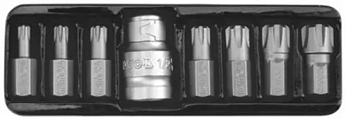 Набір насадок викруткових YATO YT-0418 "RIBE" 30 мм адаптер 1/2" 8 шт Фото 1