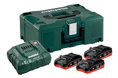 Комплект аккумуляторных батарей Metabo 3*3.5 Ач 18 В LiHD + MetaLoc (685100000) Фото 1