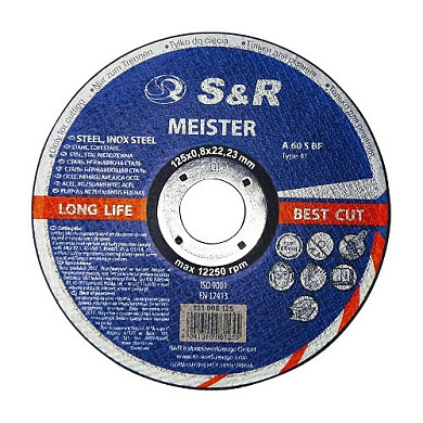Круг отрезной S&R Meister A 60 S BF 125x0,8x22,2 (131008125) Фото 1