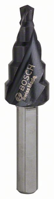 Ступенчатое сверло с трехгранным хвостовиком Bosch HSS-AlTiN 4-12 мм, 5 ступеней Фото 1