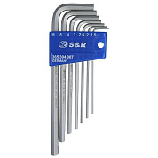 Набор шестигранных ключей S&R НX 7 шт в пластиковой клипсе (365304007)