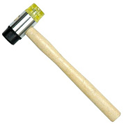 Молоток гумa-пластик VOREL 33950 з дерев'яною ручкою, Ø=35 мм