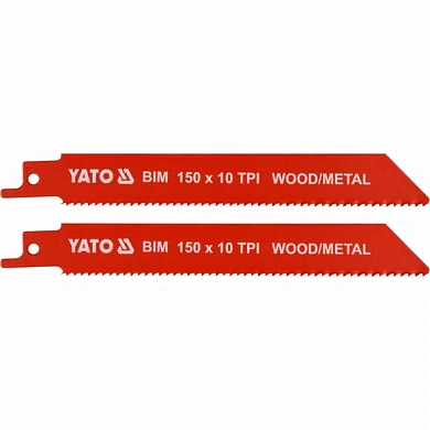 Полотна по дереву и металлу би-металлические для сабельной пилы Yato 150х1 мм, 10 зубов (YT-33930) Фото 1