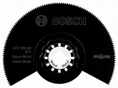 Сегментированное пильное полотно по дереву и металлу Bosch Starlock BIM ACZ 100 BB Wood and Metal Фото 1