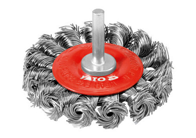 Щітка-крацовка YATO YT-4759 дискова зі шпинделем Ø=75 мм Фото 1