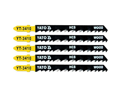 Пильные полотна обратного реза по дереву YATO HCS 6TPI, 100/75 мм, хвостовик Т, 5 шт Фото 1