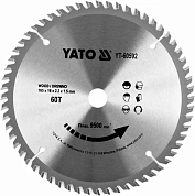 Диск пильний по дереву з побідитовими напайками Yato YT-60592 (165x16x2.2x1.5 мм), 60 зубців