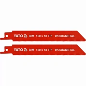 Полотна по дереву та металу бі-металеві для шабельної пили Yato 150х1 мм, 18 зубів (YT-33931)