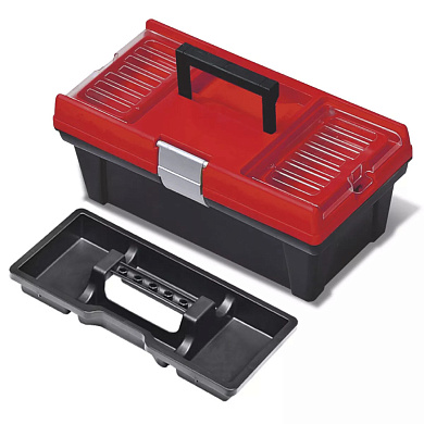 Ящик для инструмента Haisser Staff Carbo с лотком и металлическими замками 12 312х167х130 мм Фото 1