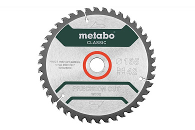 Пильный диск Metabo Precision cut Classic HW/CT 165х1.8/1.2x20, Z42 WZ 5° /B 628027000 Фото 1