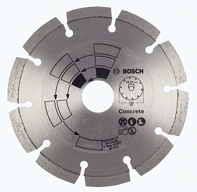 Алмазне відрізне коло по бетону Bosch Eco for Concrete 125x22.23x1.7x7 мм Фото 1