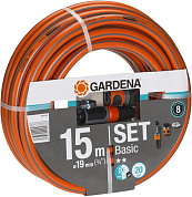Шланг Gardena Basic 19 мм (3/4"), 15 м + комплект д/полива