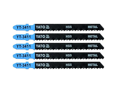 Пиляльні полотна зворотного різу по металу YATO HSS 8TPI, 100/75 мм, хвостовик Т, 5 шт Фото 1