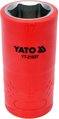 Головка торцева шестигранна діелектрична YATO YT-21037 1/2" М17 x 55/38 мм VDE до 1000 В Фото 1