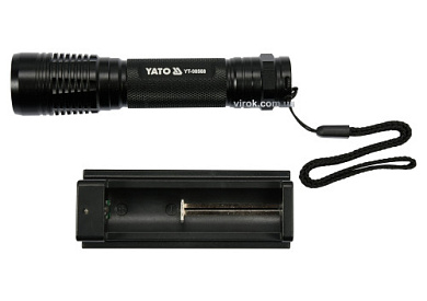 Ліхтар світлодіодний (XPG3 CREE) YATO YT-08568, акумуляторний Li-Ion- 2.2A, Р=6 Вт, Ф=500 lm. Ø=28ммx120мм Фото 1